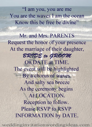 Beach Wedding Invitation Wording