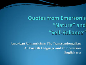 Quotes from Emerson's “Nature” and “Self-Reliance” by yaofenji