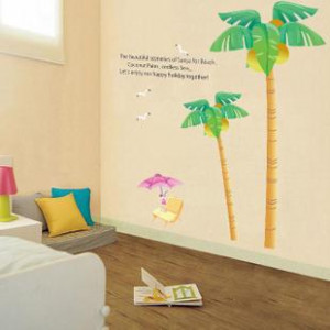 ... Coconut-Tree-Beach-EXTRA-LARGE-Wall-Stickers-Removable-Decals-quotes