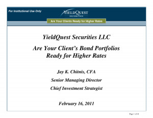 YieldQuest Securities LLC Are Your Client Bond Portfolios Ready