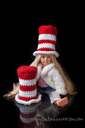 ... for Dr. Seuss Inspired “Cat in the Hat” Style Hat for 18″ Doll