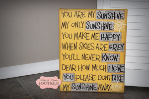 You are my Sunshine, Lullaby lyrics, Children, Mixed Media, Baby gift ...