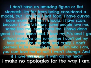 make no apologies