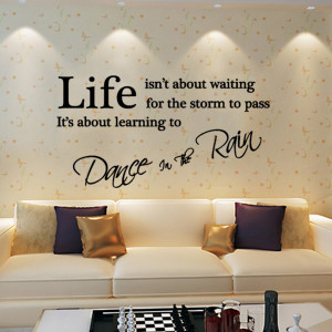 Pcs 350*750mm Fashion New Quote Dance In The Rain Letters Wall ...