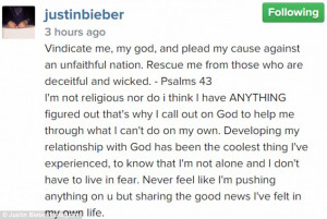 ... here was a heartfelt articulation of Justin's commitment to his faith