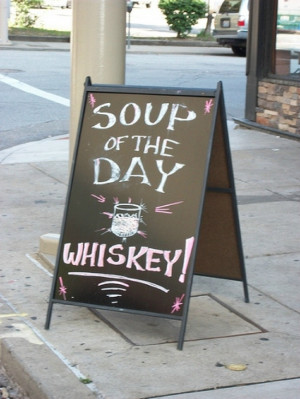 Seriously, though, how amazing would a whiskey-based soup be?