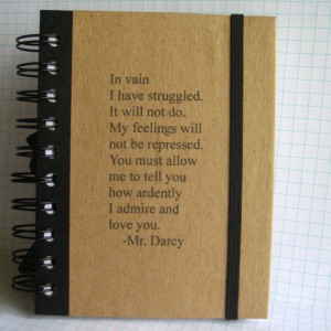 Mr Darcy Journal Notebook Pride and Prejudice Quote by zany, $12.00