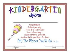 Kindergarten Certificate More