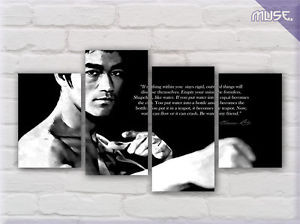 ... ' Bruce Lee & Quotes ' Kung Fu Icon Split Canvas Print Wall Art Deco