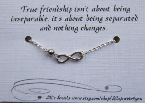 Frienship Infinity Charm Bracelet a Crystal and Friendship Quote Card ...