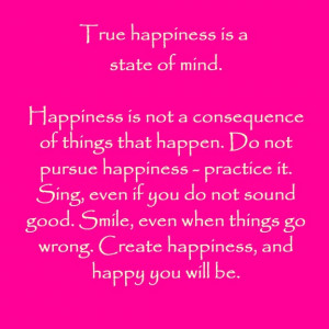 happiness comes from within.
