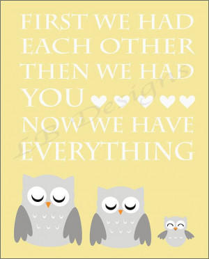 Gray and Yellow Owl Nursery Quote Print 8x10 by LJBrodock on Etsy