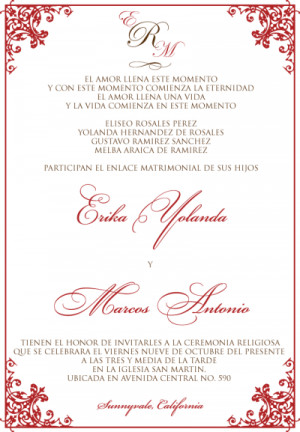 Wedding Invitations Wording with Parent’s Inviting Guests