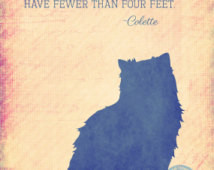 Colette Cat Quote. Perfect Companio n. Cat Lady Pet Art Wall Decor ...