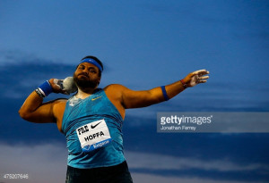 Reese Hoffa of the United States in action during the shot put during