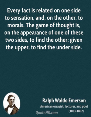Every Fact Is Related No One Side To Sensation, And, On The Other, To ...