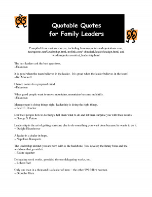 Quotable Quotes for Family Leaders by huanghengdong
