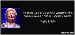 ... that dominates campus culture is radical feminism. - Phyllis Schlafly