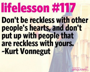Life Lesson, Don’t Be Reckless