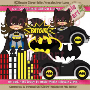 Batman, Batgirl and Spider-Man Inspired Clip Art is Available for ...