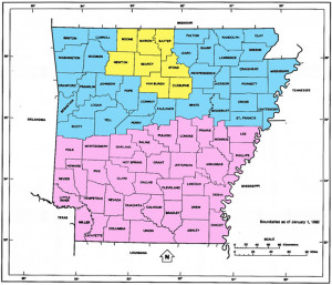 Arkansas County Map Counties