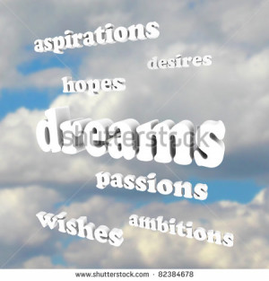 Several words around the word Dreams representing our goals in life ...