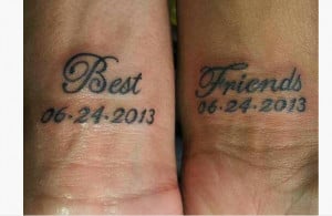 Best Friend Tattoo Quote On Wrist