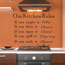 ... ! Our Kitchen Rules Quotes Vinyl Art Wall Stickers Decals Mural Decor