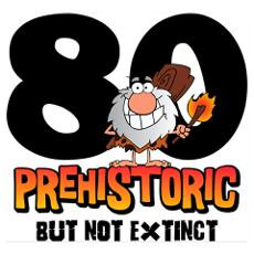 Prehistoric 80th Birthday Wall Art Poster