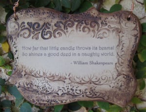 Inspirational William Shakespeare Quote Ceramic Plaque - Sepia