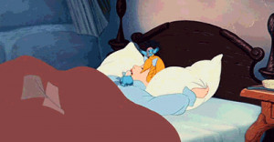 Disney’s Cinderella Tired In Bed Gif