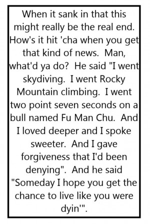 Tim McGraw - Live Like You Were Dyin' - song lyrics, music lyrics ...