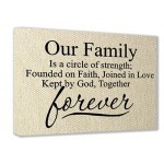 FRAMED CANVAS PRINT (Textured Look) Our Family is a circle of strength ...