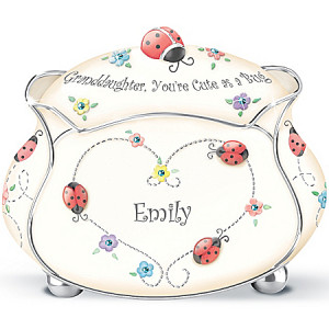 Personalized Ladybug Music Box: Granddaughter, You're Cute As A Bug