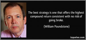 The best strategy is one that offers the highest compound return ...