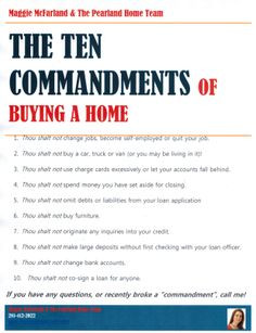 The 10 Commandments of Buying a Home #homebuyer #realestate # ...