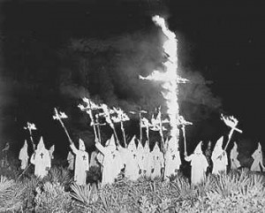 Above is a klan rally in action