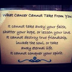 For my strong ladies dealing with Cancer! For children, husbands ...