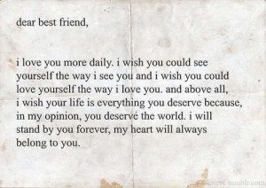 Dear best friend.