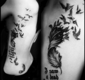 ... side piece birds feathers feather tattoos bird tattoos tattoos tattoo