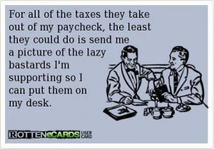 Taxing humor.