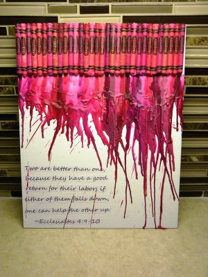 melted crayons with a quote