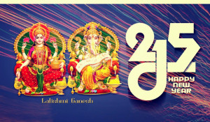 Happy New Year 2015 God Laxmi and Ganesh Wallpaper pictures ganpati