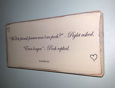 Shabby Chic Winnie The Pooh Quote Plaque. Wedding Gift Sign. Solid ...