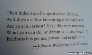 Boldness Quote The indecision brings its own delays and