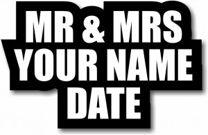 WordProps Large - Customisable MR and MRS Your Name and Date