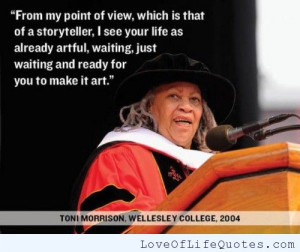 Toni Morrison quote on art