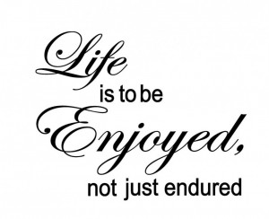 Amusing Quotes About Enjoying Life: Life Is To Be Enjoyed Not Just ...