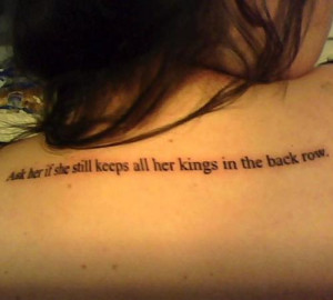Mind Blowing Quote Tattoo On Man Chest