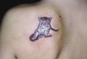 Funny Cartoon Tiger Tattoo